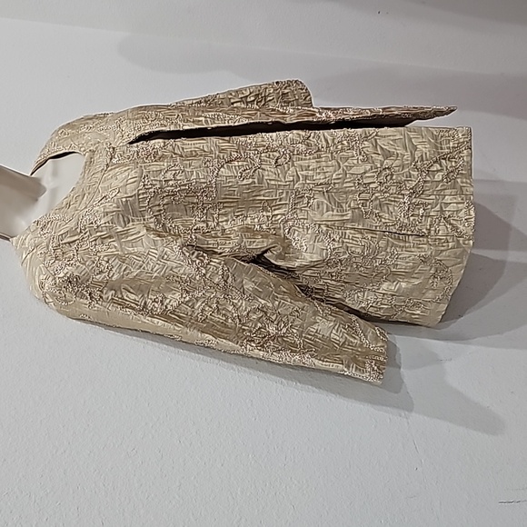 Chicos Jacket Blazer Size L (2) Metallic Long Sleeve Embellished Beaded Party - Picture 6 of 11